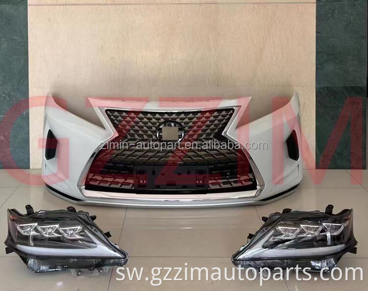 PP Plastic Front Bumper Grill Fog lamp Head Lamp Body Kits For RX 2009-2015 Upgrade To 2020